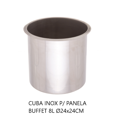 Cuba Inox P/ Panela Buffet 8L Ø24X24Cm                      