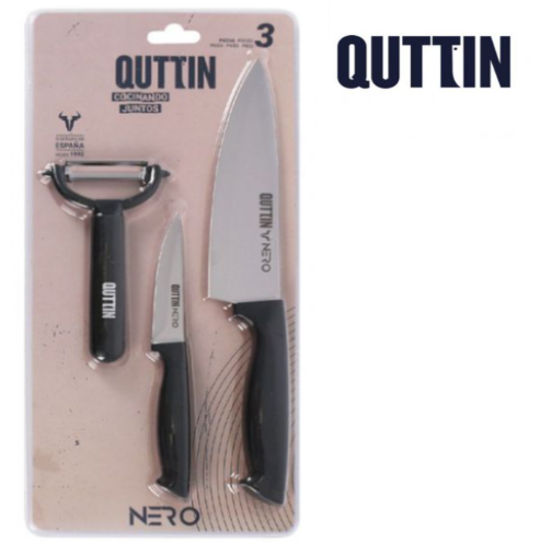 Conjunto De 3 Peças 2 Facas + Descascador Oscilante Quttin  