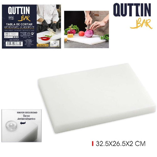 Tabua De Corte Branca 32,5X26,5X2Cm Pes Anti-Desl. Poliet.  