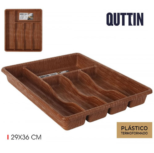 Organizador Para Talheres 29X36Cm Plast. Castanho Quttin    