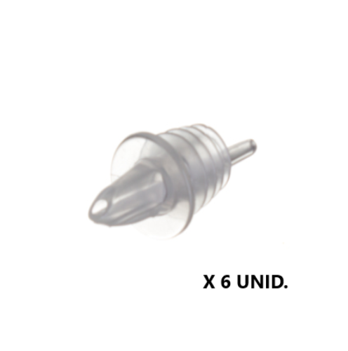 Vertedor P/ Garrafa Transparente 8,6Cm Pack De 6 Unid.      