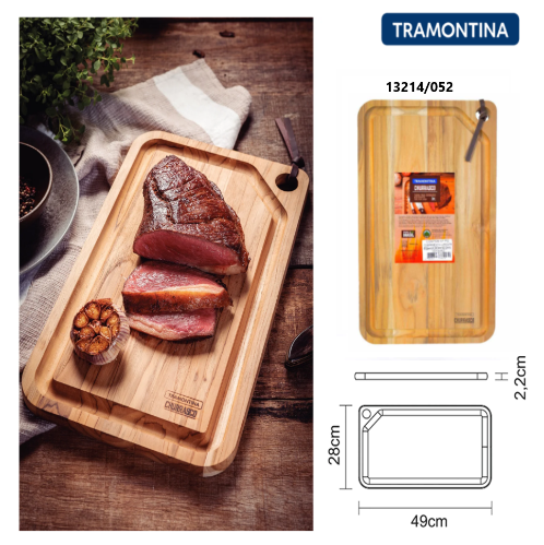 Tabua Para Churrasco Teca 490X280X22Mm Tramontina           