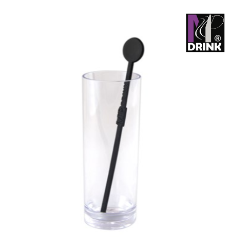 Misturador_Mpdrink_Preto Em Pc 180X26X5Mm Pack 20 Unid.     