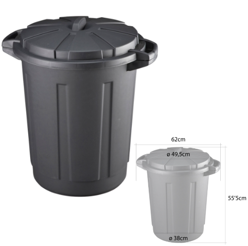 Balde  Preto De 80 Litros Com Tampa Mondex                  
