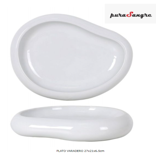 Prato Varadero 27X21X6.5Cm Porcelana Branca Purasangre      