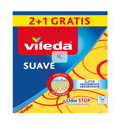 Pano Amarelo Suave 2+1 30% Microfibra 170812 Vileda         