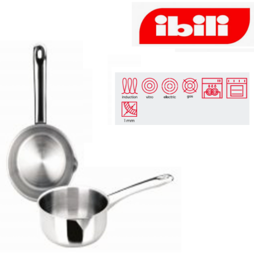Caçarola Inox C/Cabo E Bico Vertedor T.C.10Cm 0.4 Lt  Ibili 