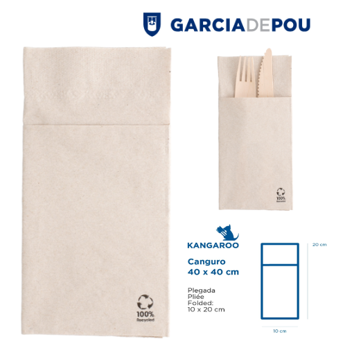 Guardanapo Canguru 2 Folhas Reciclado 40X40Cm 50Unid.       