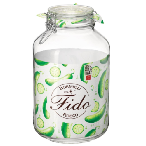 Frasco Fido Vidro Com Mola Transparente 4Lt Bormioli        