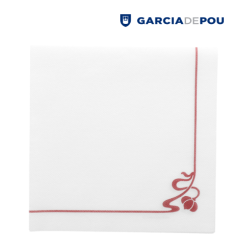 Guardanapos Rosa 40X40Cm Branco Airlaid 50 Unid.            
