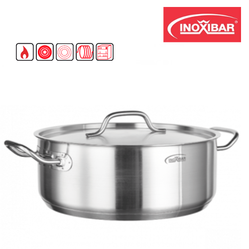 Caçarola Inox Profissional C/Tampa 40X15,5Cm 19 Lts Inoxibar