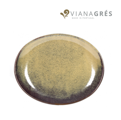 Prato Oval Grês Organic Castanho 29,5X25.5Cm Vianagres      