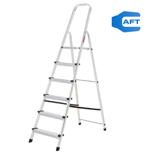 Escadote Domestico Aluminio 6 Degraus Base 118Cm Oryx       