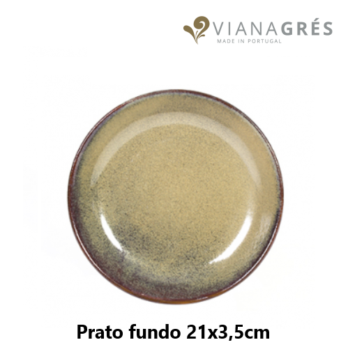 Prato Fundo Grês Organic Castanho 21Cm Vianagres            
