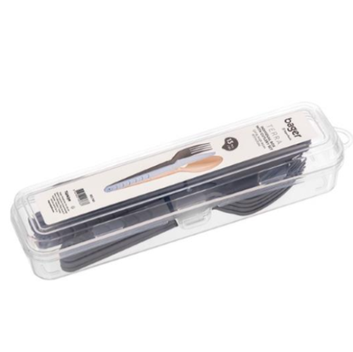 Estojo Para Talheres Plast. Transp.  23X5X4,5Cm             