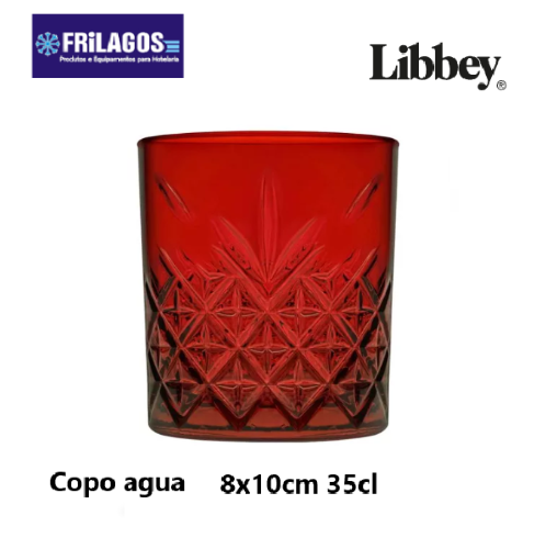 Copo Agua Hobstar 35Ccl Vermelho 8X10Cm Libbey              
