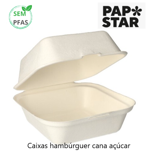 Caixa Hambúrguer Cana Açúcar 14X15X8Cm  25 Unid. Papstar    