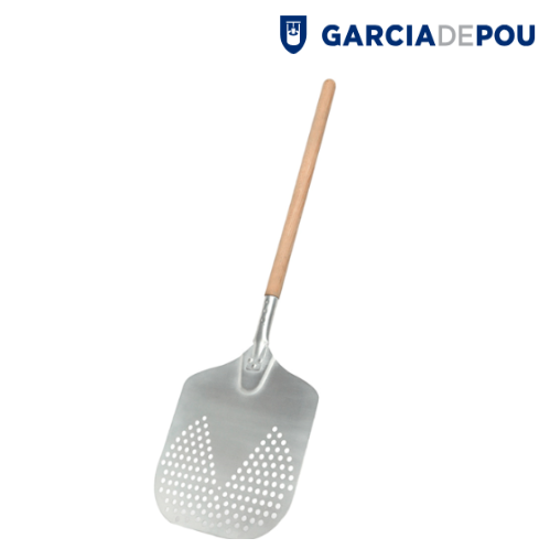 Pá De Pizza Perfurada Borda Afiada 30X35X94Cm Aluminio      