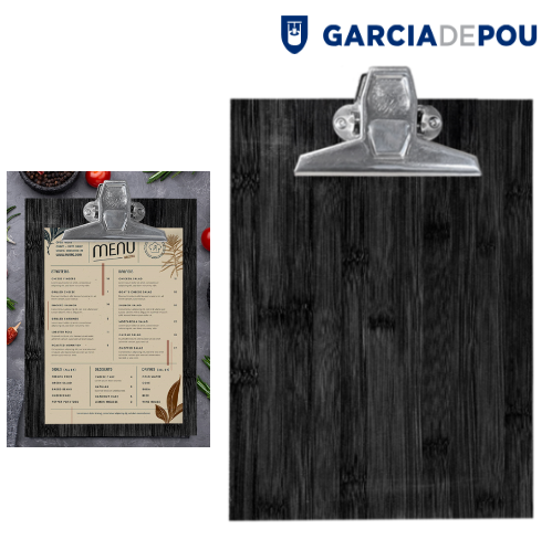 Tábua Porta Menu Com Clip 22,9X31,8X0,4Cm Preto Mdf         