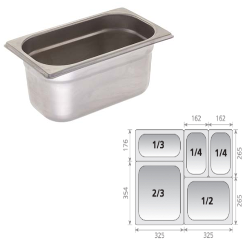 Conteiner Gn 1/4X150Mm  3,75Lt Inox 304                     