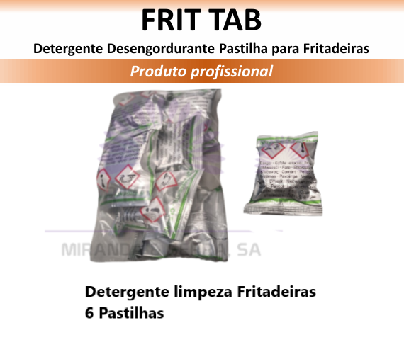 Detergente Frit Tab Desengordurante Fritadeiras 6 Pastilhas 