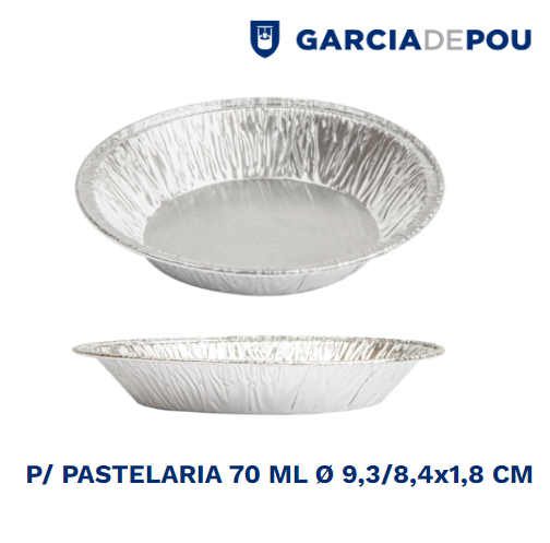 Forma P/Pastelaria 70Ml Ø  9,3/8,4X1,8Cm Aluminio 100 Unid. 
