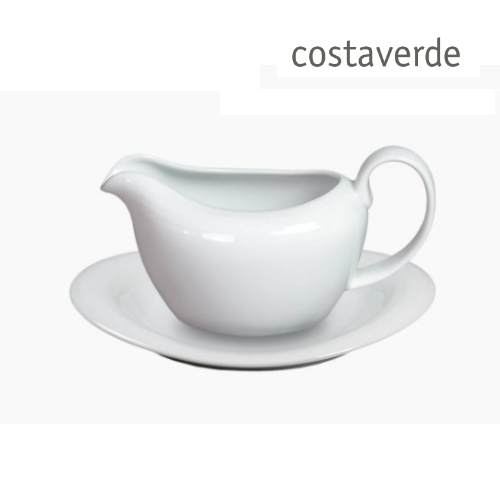 Molheira Com Base Porcelana Branca 390Ml Duo Costa Verde    