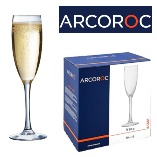 Calice Flute Vina  70X225Mm 19Cl Flauta Pack De 6  Arcoroc  