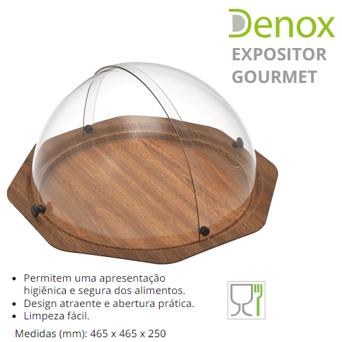 Expositor Gourmet Imitação Madeira 465X465X250Mm Denox      