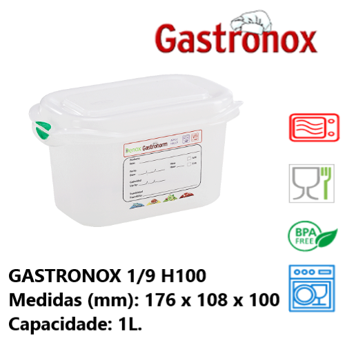 Caixa Gastronorm 1/9 1Lt 12350 176X108X100Mm Denox          