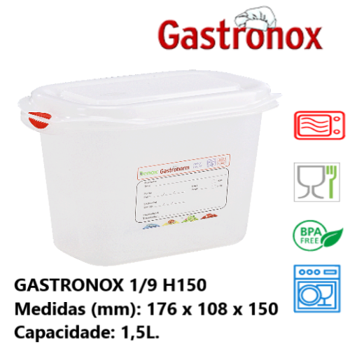 Caixa Gastronorm 1/9 1,5Lt 12360 176X108X150Mm Denox        