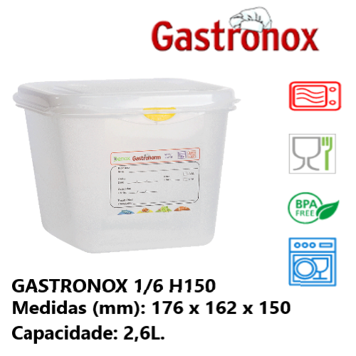 Caixa Gastronorm 1/6 2.6Lt 12390 176X162X150Mm Denox        