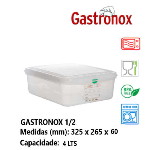 Caixa Gastronorm 1/2 4Lt 12460 325X265X65Mm Denox           