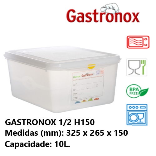 Caixa Gastronorm 1/2 10Lt 12480 325X265X150Mm Denox         
