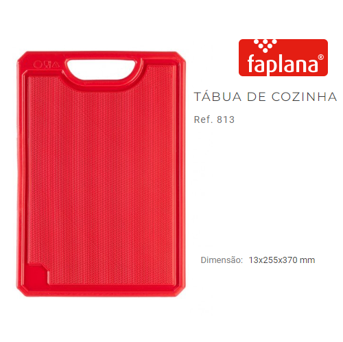 Tabua Cozinha 255X370X13Mm Vermelha Ref.813 Faplana         
