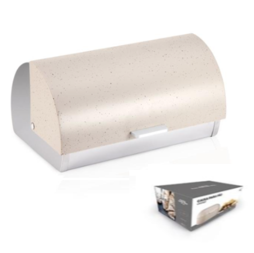 Caixa Pão Inox C/Tampa Decor Pedra 36.5X22X16.5Cm Tk1124S   