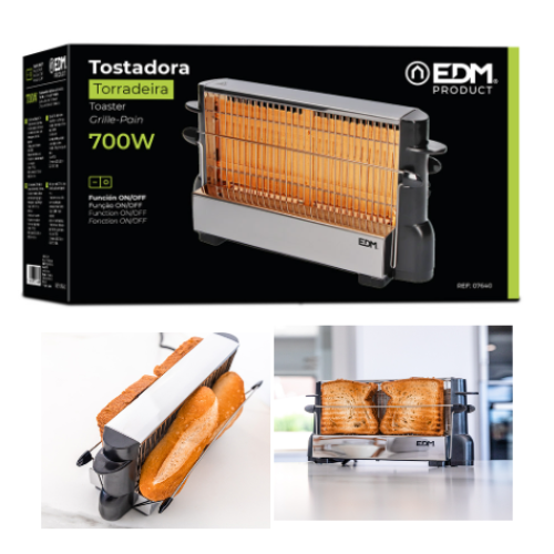 Torradeira Inox Vertical 2 Lados 700W  28X9X18Cm Edm        