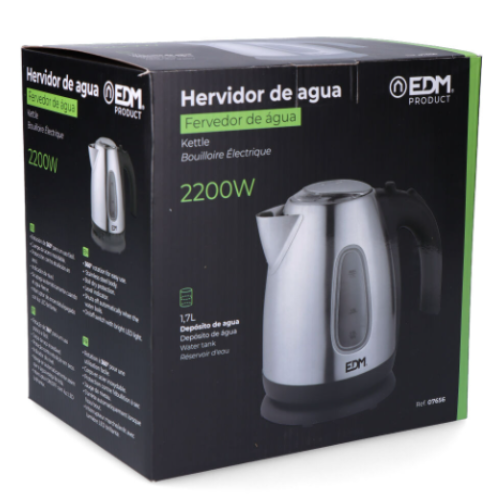 Jarro Elétrico Para Água Kettle 2200W 1,7L Edm              