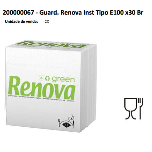 Caixa Guardanapo Branco 33X33 E-100 1 Folha 30X100Fls Renova