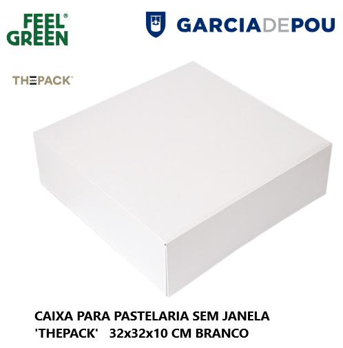 Caixa Para Pastelaria Sem Janela Branca 32X32X10Cm 50 Unid. 