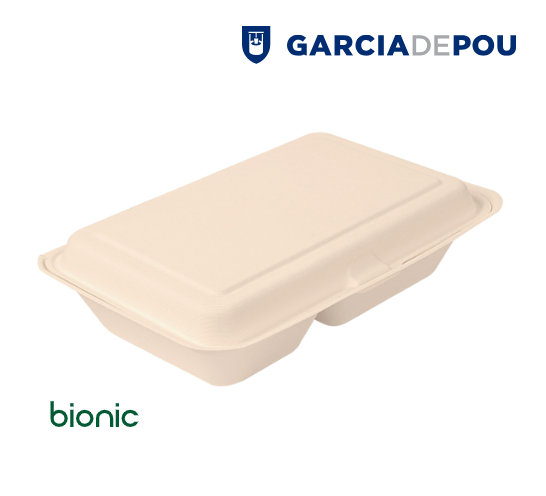 Caixas 2 Compart. Bionic 940Ml 25,5X16,5X7Cm 50 Unid.       