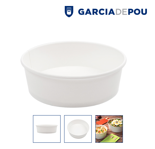 Potes Saladeiras 500 Ml Ø15/12,8X4,5Cm Branco 50 Unid.      