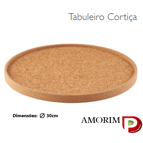 Tabuleiro De Cortiça Redondo Diâmetro  30Cm                 
