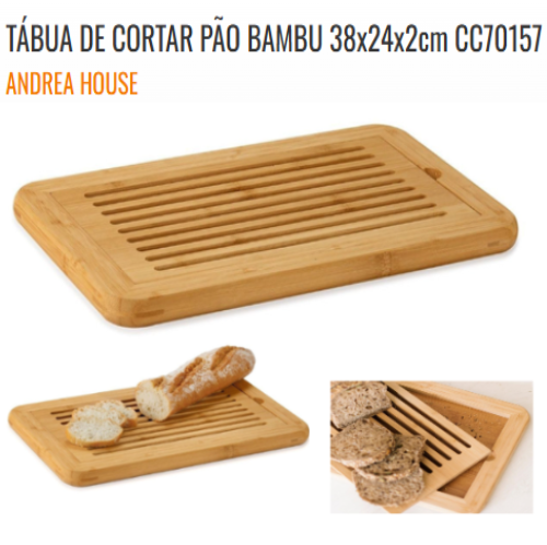 Tábua De Cortar Pão Bambu 38X24X2Cm                         