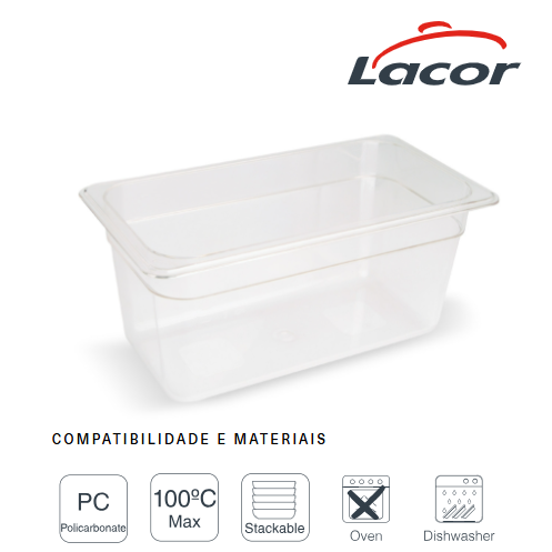 Conteiner Policarbonato Gn 1/3 176X325X150Mm 5,9Lt Lacor    