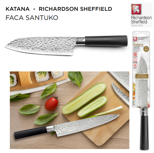Faca Santoku 17,5Cm Linha Katana Richardson Sheffield       