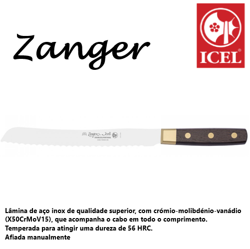 Faca Para Pão 20Cm Inox  (X50Crmov15) Zanger  Icel          