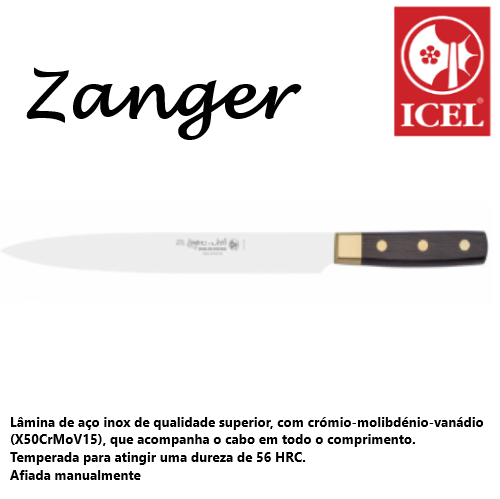 Faca Para Trinchar 25Cm Inox (X50Crmov15) Zanger Icel       