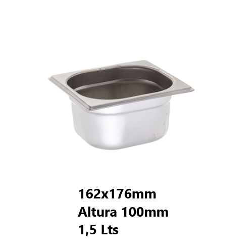 Conteiner Gn 1/6X100Mm 1.5 Lt Inox 304                      
