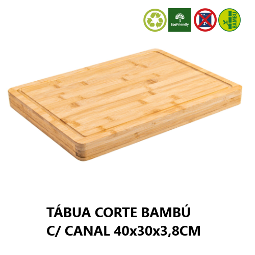 Tábua Corte Bambú C/ Canal 40X30X3,8Cm                      